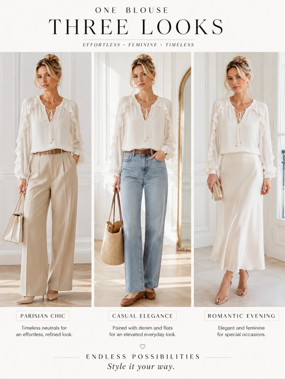 Ivanka Trump Ivory Ruffle Sleeve Blouse | Size XL | Elegant Tie Neck Top - Picture 3 of 8